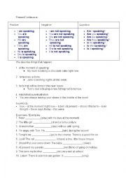 English Worksheet: Present Continuous 