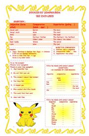 English Worksheet: DEGREES OF COMPARISON (THE EXERCISES)