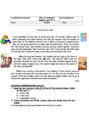 English Worksheet: end of semester  english exam n1(9th form)