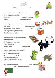 English Worksheet: I want a hippo for Christmas