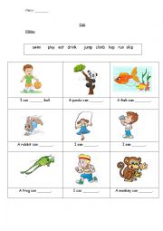 English Worksheet: Can worksheet