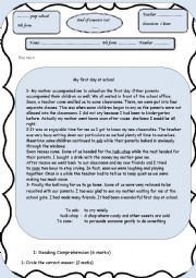 English Worksheet: End of semester test n1 , 9th form