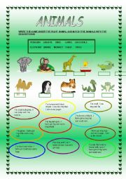 English Worksheet: Animals domino