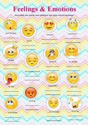 English Worksheet: Feelings and emotions