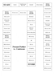 Present Perfect Simple vs Continous Board Game