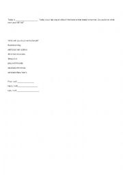 English Worksheet: Winter Break Writing