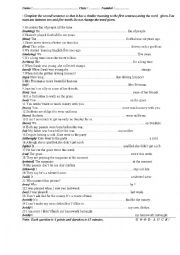 English Worksheet: Rewriting