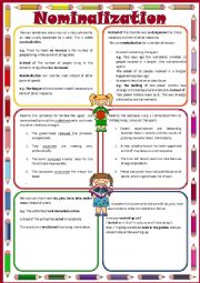 English Worksheet: Nominalisation