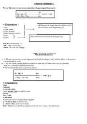 Present continuous & present perfect_ study sheet 