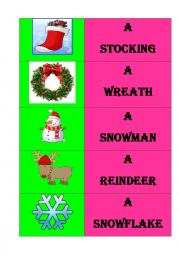 English Worksheet: Christmas matching game