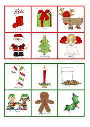 English Worksheet: Christmas Bingo - part 1