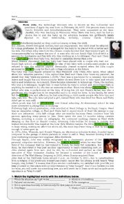 English Worksheet: Steve Jobs, reported speech, modals, verb pattern, conditionals, writing