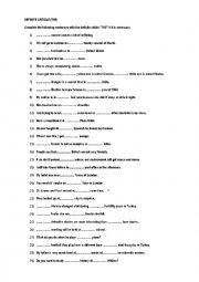 English Worksheet: definite article 