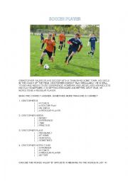 English Worksheet: SOCCER PLAYER