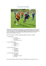 English Worksheet: SOCCER PLAYER