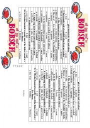 English Worksheet: Borshch Quiz