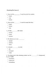 English Worksheet: Cleaning the house - vocab ex