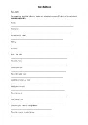 English Worksheet: Introductions 