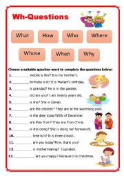 English Worksheet: Wh-Questions 3