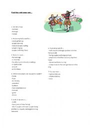 English Worksheet: Ceilidh, quizz