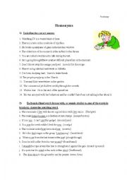 English Worksheet: Homonyms