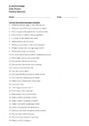 English Worksheet: general grammar exercise 