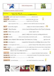 English Worksheet: 2016 striking events