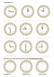 English Worksheet:  Telling the time
