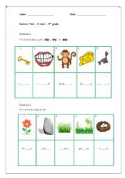 English Worksheet: Revision test-3rd grade