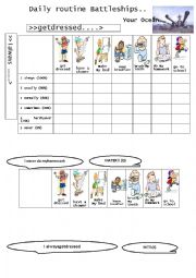 English Worksheet: Kids daily routine / adverbs of frequency battleships