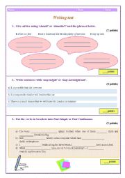 English Worksheet: Term test in writing