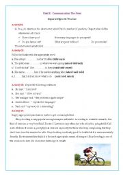 English Worksheet: reported speech