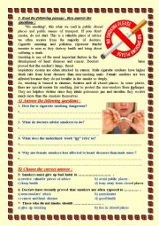 English Worksheet: No Smoking