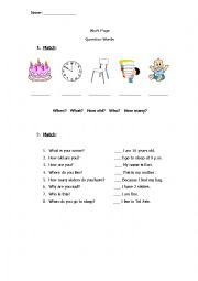 English Worksheet: Wh-words