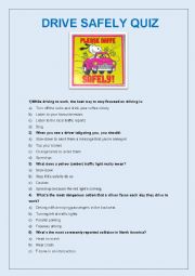 English Worksheet: Drive Safely Quiz