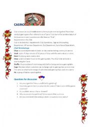 English Worksheet: CASINO 