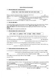 English Worksheet: review 9th form ( first semester )