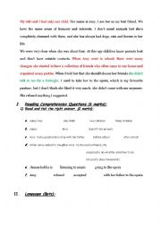 English Worksheet: 9th form test for dyslexia pupils