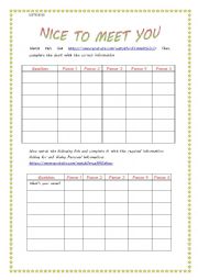 English Worksheet: greetings / introduce yourself