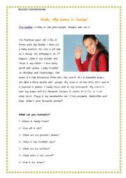 English Worksheet: reading comprehension