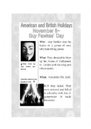 English Worksheet: Guy fawkes Poster