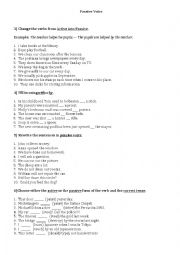 English Worksheet: Passive Voice 