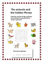 The animals and the hidden phrase