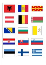 English Worksheet: Countries and flags