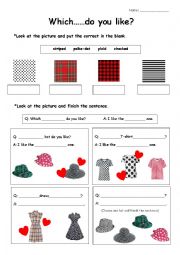 English Worksheet: Which one do you like? 