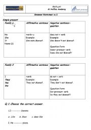 English Worksheet: simple present