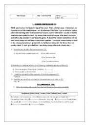 English Worksheet: end of  term test