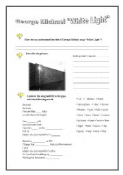 English Worksheet: George Michael White Light Song 