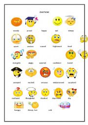 English Worksheet: Emotions Pictionary