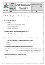 Sfax Pioneer Prep School Full Semester 1 Test